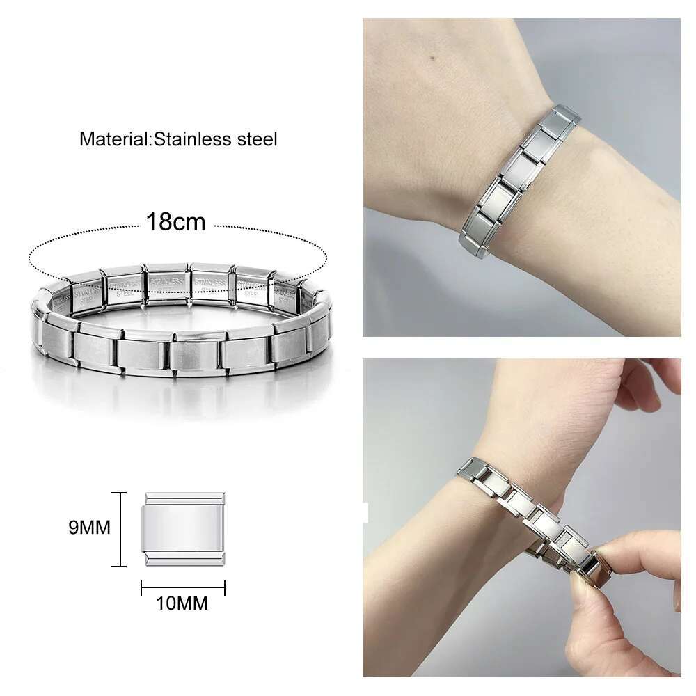 2025 Trendy 9mm Width Italian Charm k Elastic Bracelet Fashion Stainless Steel Bangle Chain on Hand Factory DIY Making