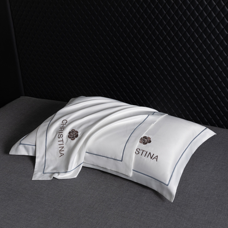 Europe/ us cold comfort ice silk pillowcase single and double person monoembroidered pillowcase