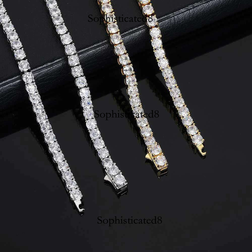 KNOBSPIN D VVS1 Moissanite Tennis for Women Wedding Jewelry with Certificate s Sliver Plated White Gold Necklace