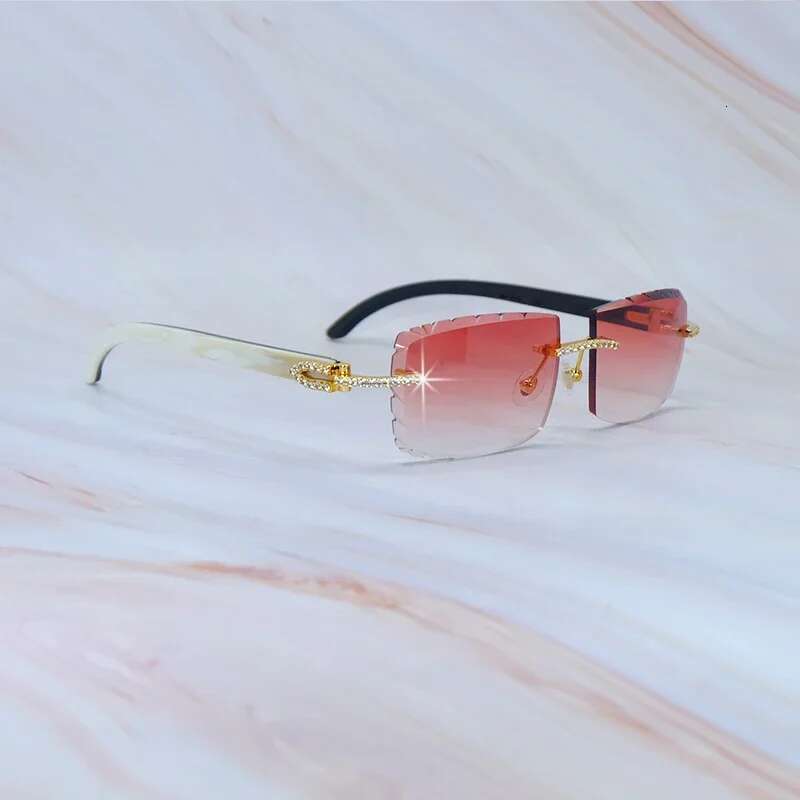 Moissanite Genuine Buffalo Sunglasses Dia Cut Natural Horn Desinger Sun Glasses Carter Mens Decoration 012