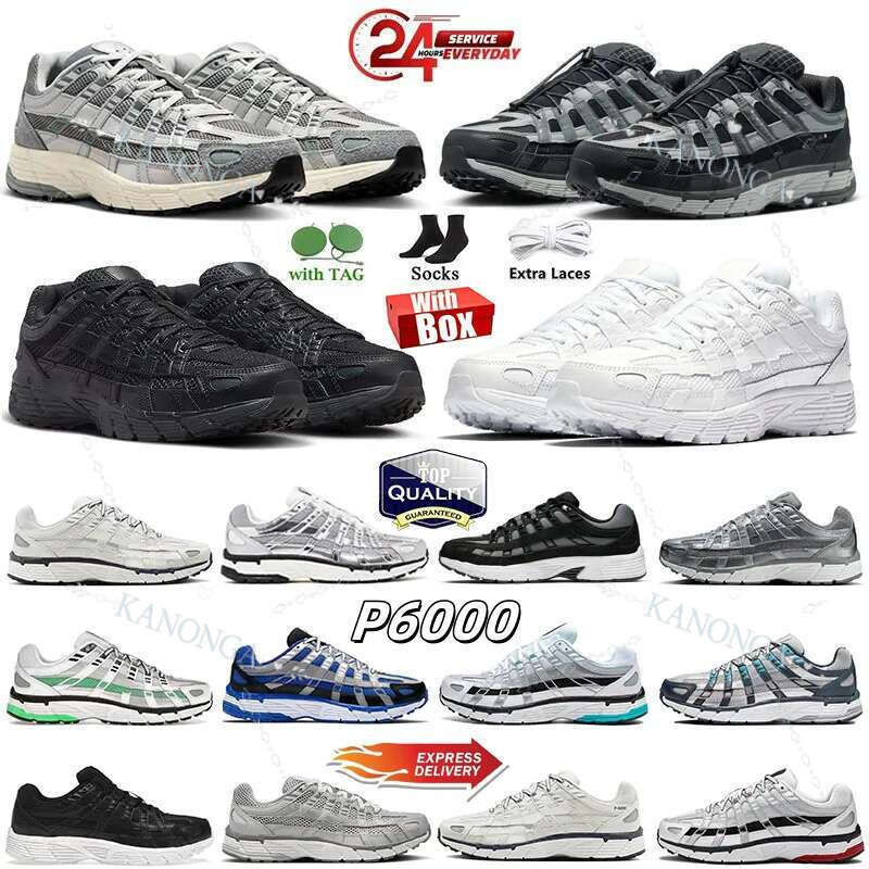 Designer P6000 Trainer P 6000 Men Dhgate Women Sneakers Metallic Sier Triple Black White Anthracite Grey Outdoor Sports Trainers Casual Running Shoes