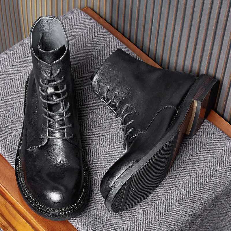 British Trend Mens Ankle Cowboy Boots Luxury Handmade Genuine Leather 2025 Autumn Designer Wedding Ceremony Social Shoes Men Z250303