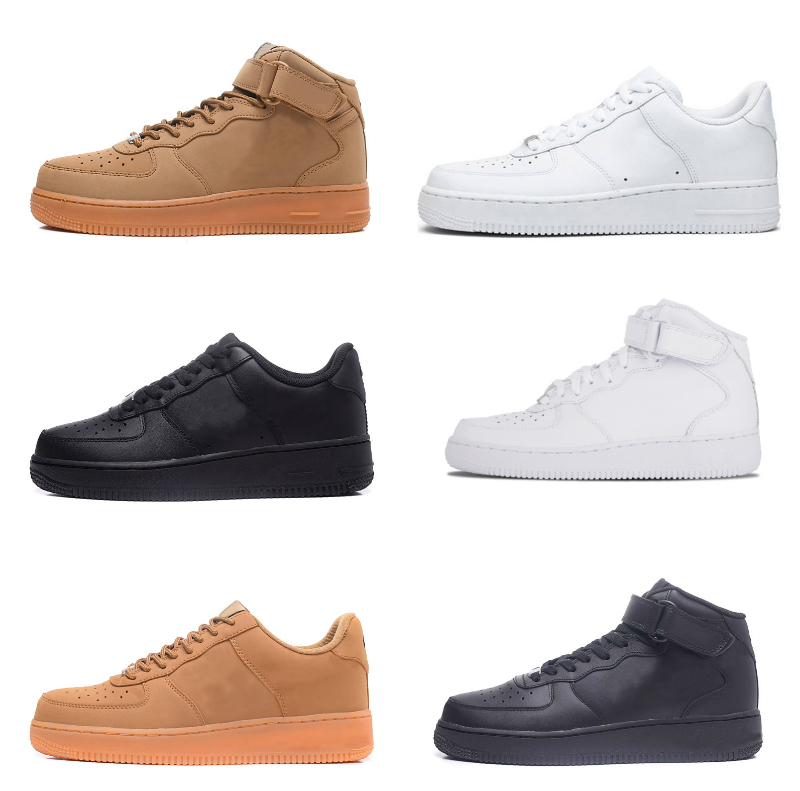 2025 Classic One Casual Shoes Mens Women Skateboarding Triple White Black Wheat Ones High Cut Trainers Forcess Low 07 Trainers Sports Designer Sneakers Chaussures