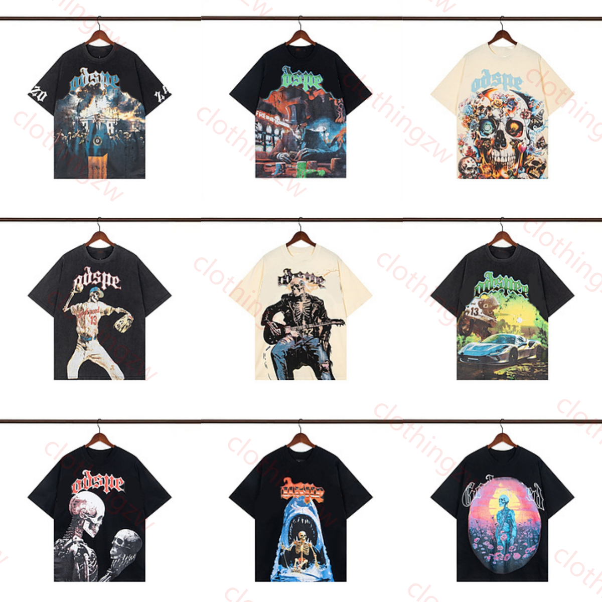 shirt designer t shirt men women graphic tee mens t shirt rock band round neck wash short sleeve printed high street casual clothes shirts Size S-XL