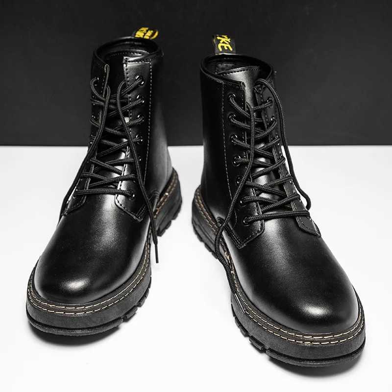 Motorcycle Boots Man Black Shoes Ankle Boot Anti-slip Wear-resistant High Top Spring and Autumn Main Push Trendy Comfortable Z250303