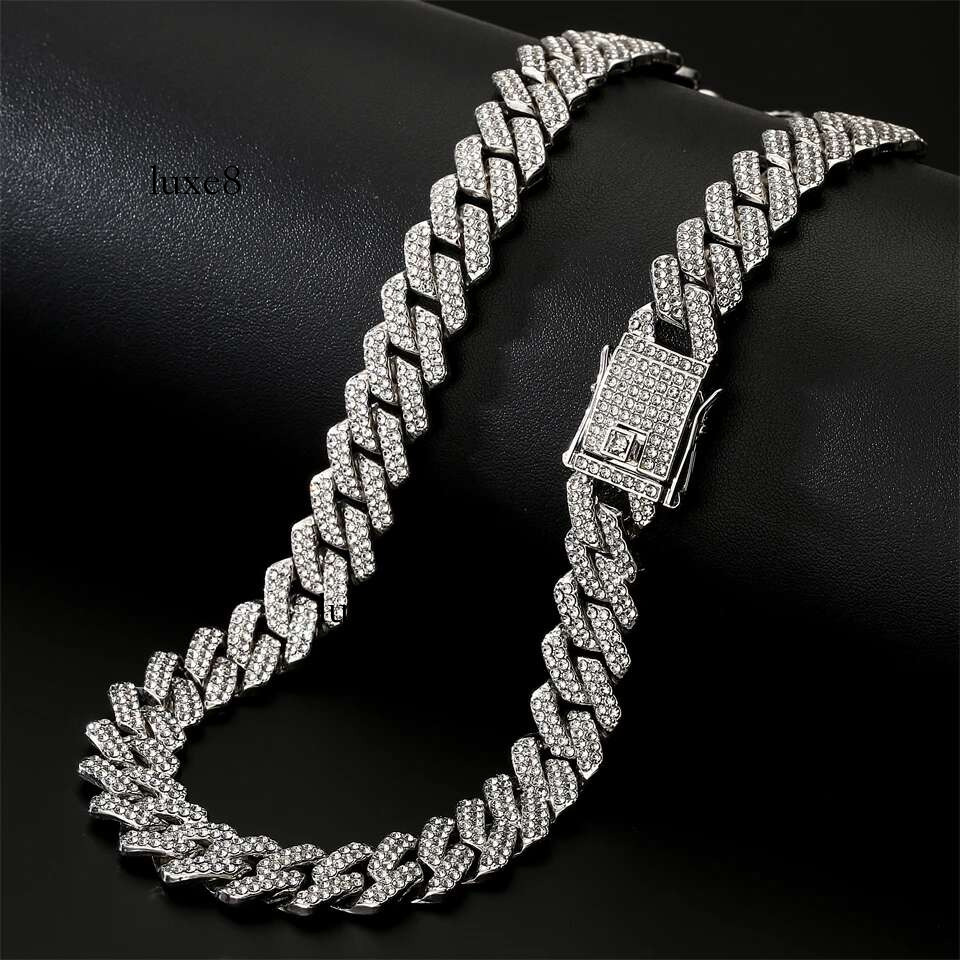 ZAKOL Hip Hop Iced Out Bg Necklace For Men Women 13mm Width Miami Cuban Chain Necklaces Fashion Jewelry