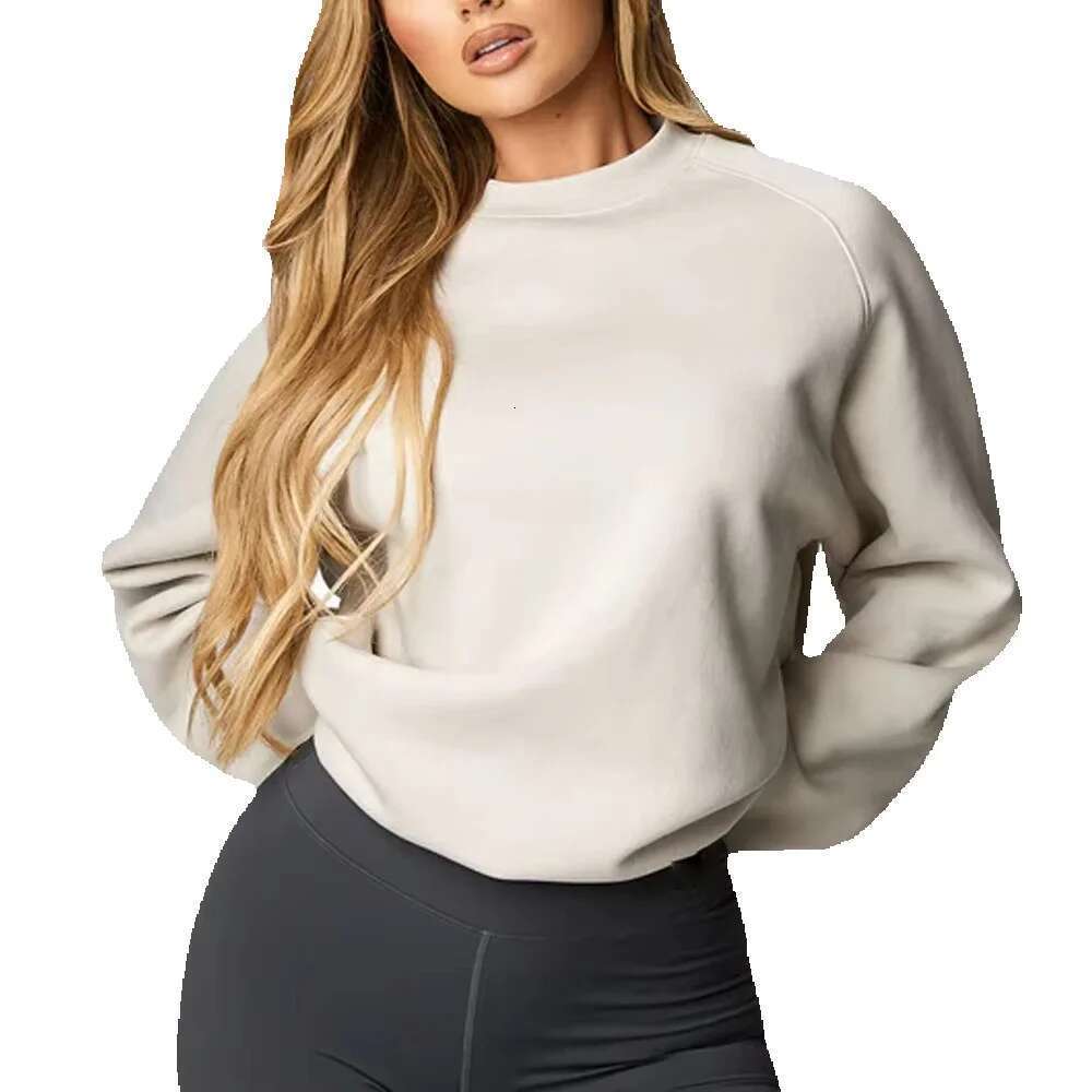 High Quality Women's Cropped Plain Pullover Women Sweatshirts Casual Solid Knitted Hoodies For Woman