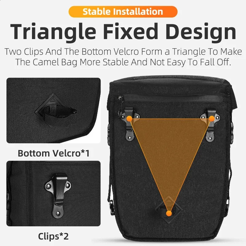 Ship from US Multifunctional Bike Pannier Bag 1729L Expandable Cycling Backpack Cargo Quick Release Rear Side Bag 250228FBB