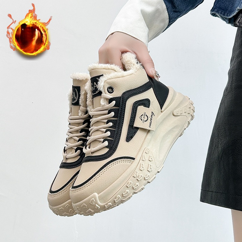 2025 designer s new winter women's snow boots with plush dad shoes casual warmth multifunctional fashion thick sole height increasing outdoor ant