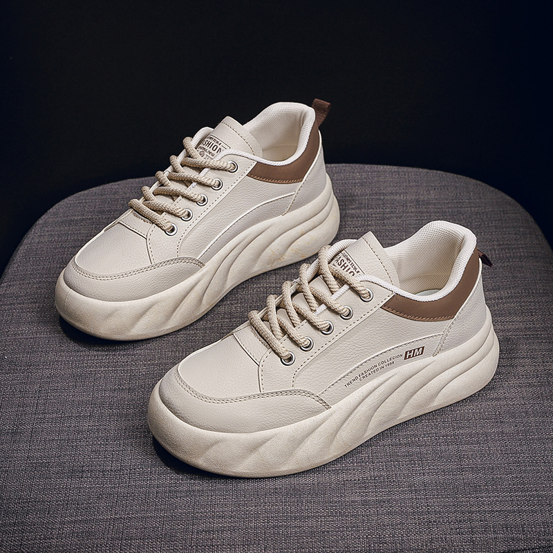 2025 New Designer White Shoes Thick Soled Height Increasing Training Multi Functional Sports Board Shoes Casual Women's Sports Shoes