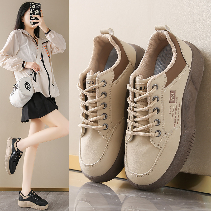2025 Designer s New Spring summer Women s Sports Shoes, Leather Casual Style Thick Sole, Height Increasing Outdoor Running Shoes