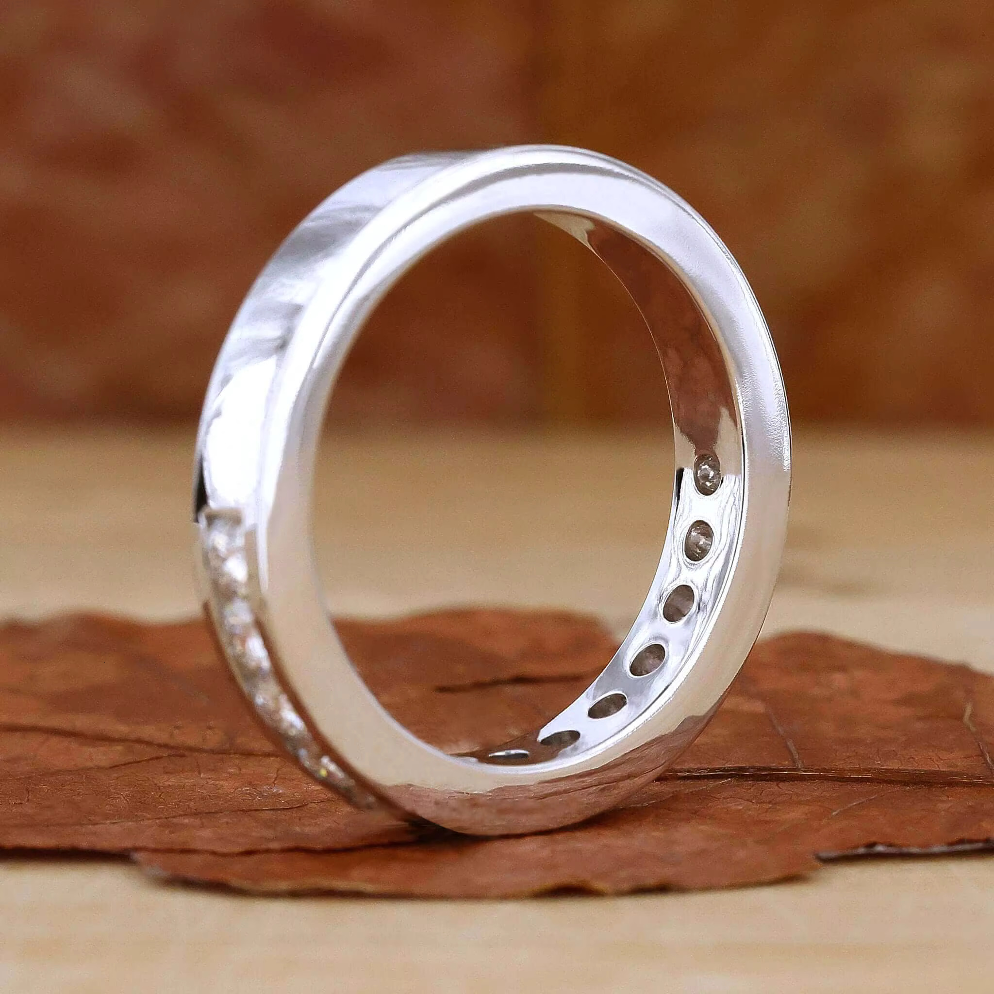 Vvs Moissanite Wedding Men's Iced Round Bright Cut Engagement Ring Women's Jewelry