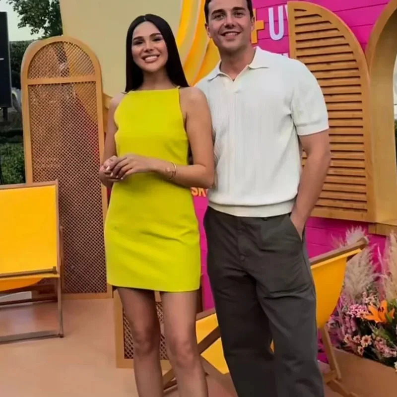 TRAF White Black Dres Off Shoulder Halter Short Dresses Summer Elegant Party Bodycon Red Blue Mini Dress 250227Z