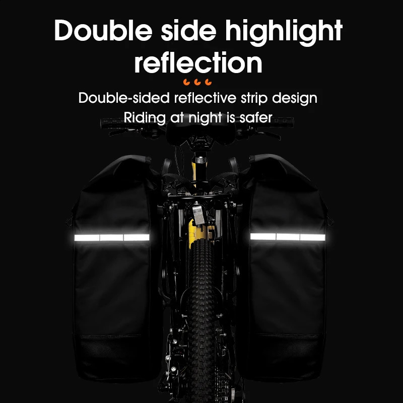 Ship from US WEST BIKING 30L Waterproof Bike Rear Rack Bag Riding Side Storage Pannier Bicycle Trunk Seat Pack Shoulder Bag 250228FBB