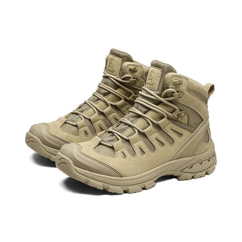 Work Shoes Men's Field Training Combat Tactical High Top Waterproof Outdoor Mountain Climbing Hiking Boots