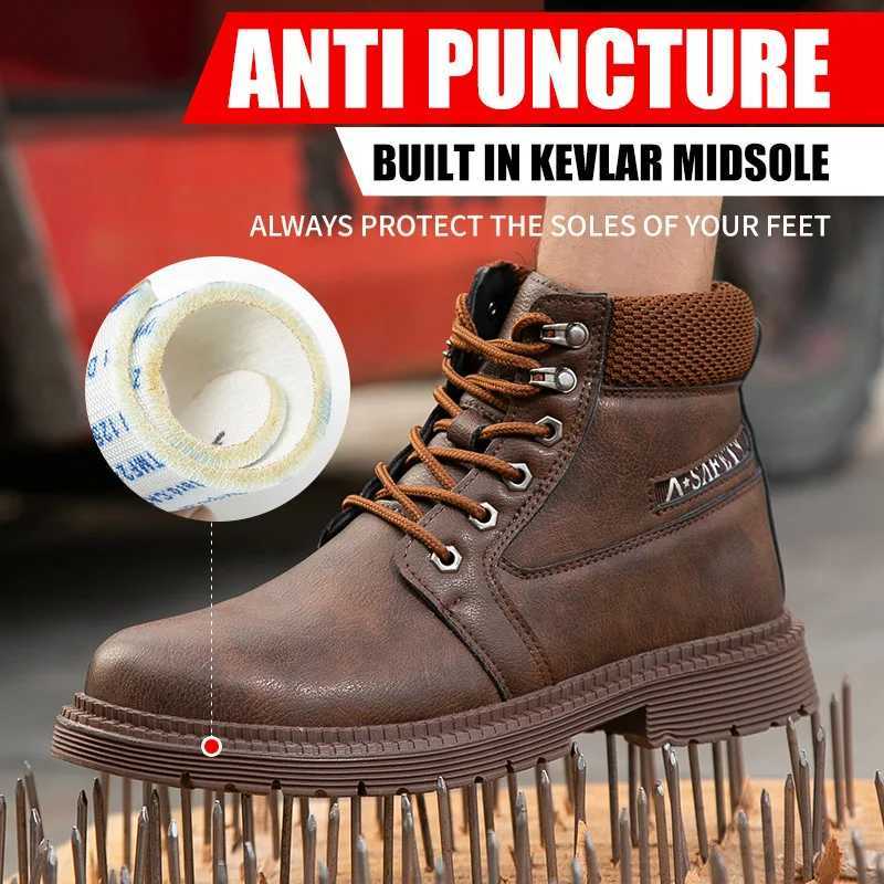 2025 New Fashion Boots Safety Shoes Mens Mid Workwear Boots Anti Smashing Anti Stab Wear-resistant Protection Shoes Z250303