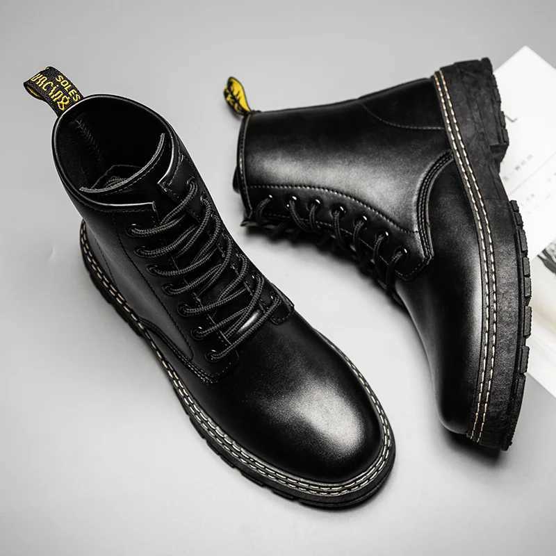 Motorcycle Boots Man Black Shoes Ankle Boot Anti-slip Wear-resistant High Top Spring and Autumn Main Push Trendy Comfortable Z250303