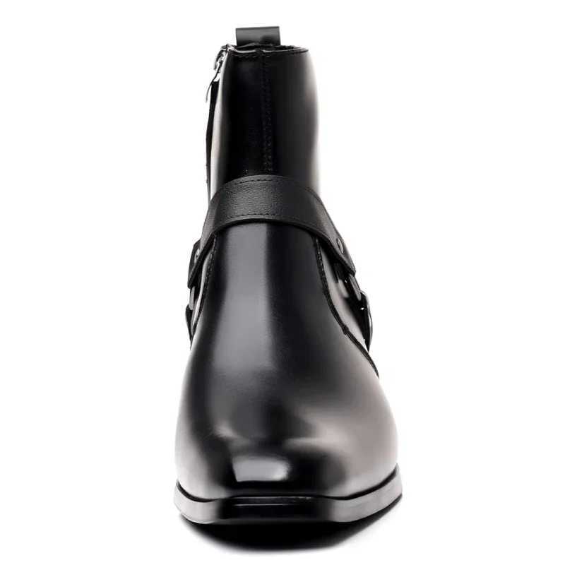 Mens Boots Fashion Designer Chelsea Boots Luxury High Quality Men Cowboy Boots Black Brown Zip Wedding Office Dress Shoes Male Z250303