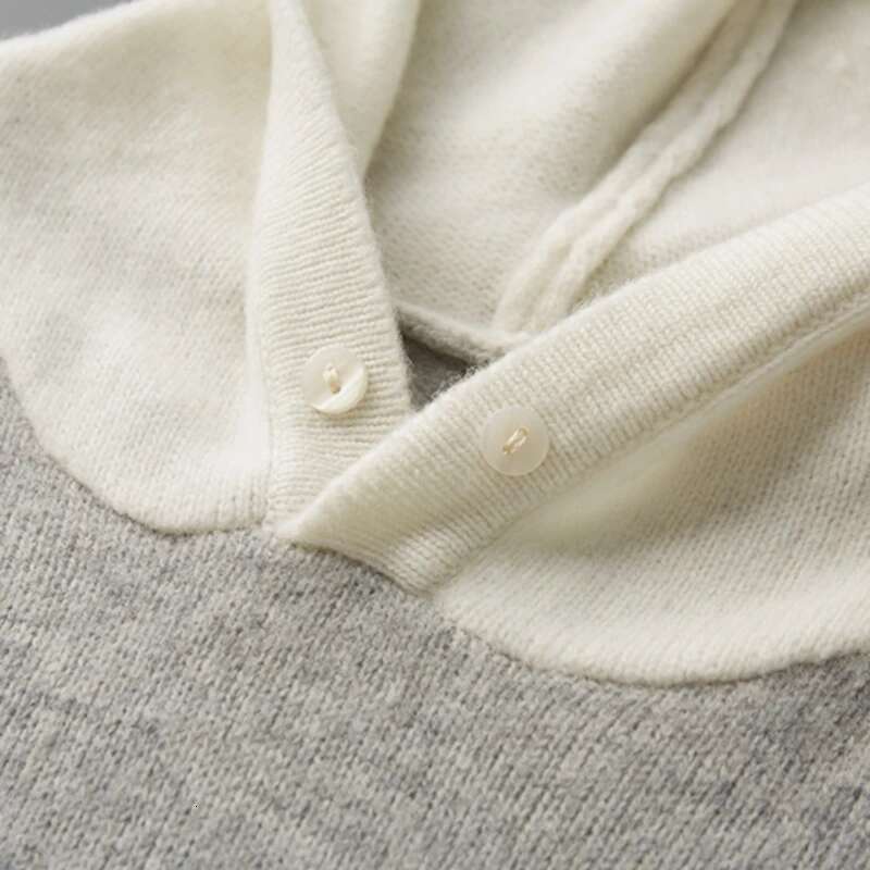 Djzdsm Men's 100% Pure Top Hoodie Thickened Comfortable Casual Cashmere Sweater 2024 New Autumn/Winter