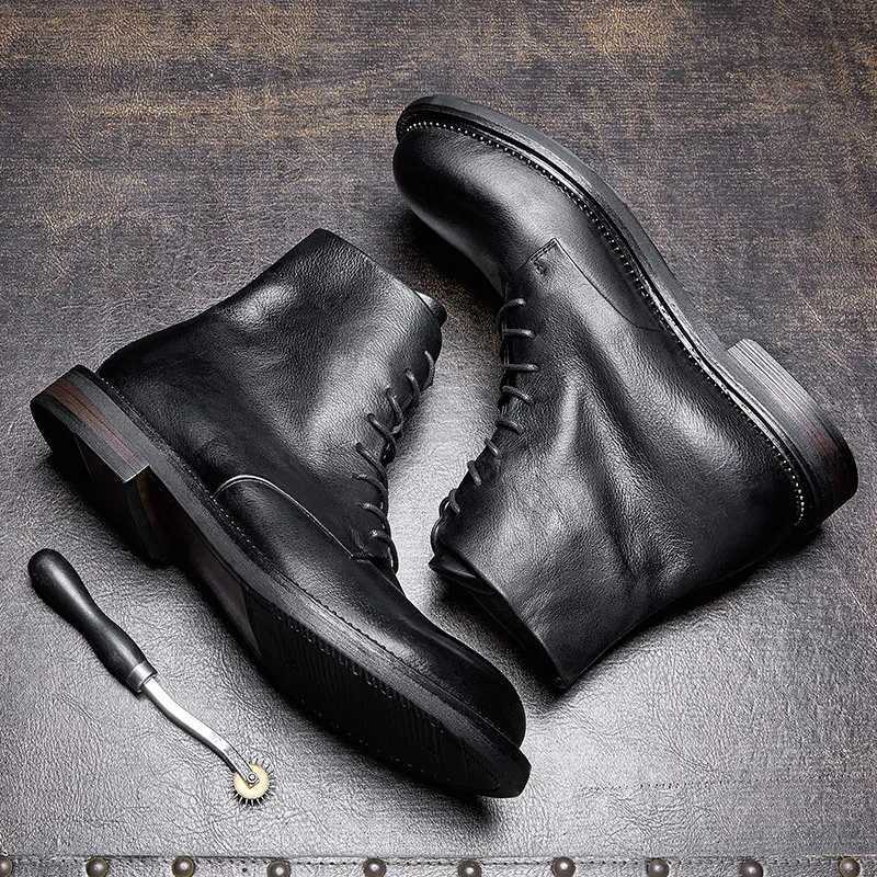 British Trend Mens Ankle Cowboy Boots Luxury Handmade Genuine Leather 2025 Autumn Designer Wedding Ceremony Social Shoes Men Z250303
