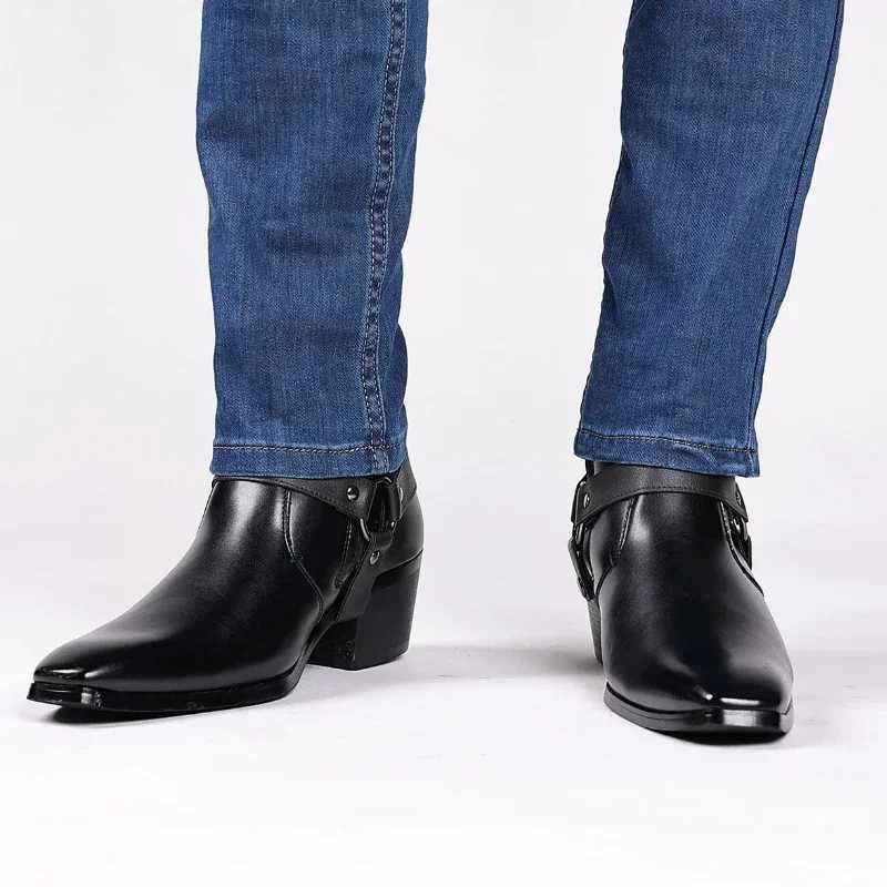 Mens Boots Fashion Designer Chelsea Boots Luxury High Quality Men Cowboy Boots Black Brown Zip Wedding Office Dress Shoes Male Z250303
