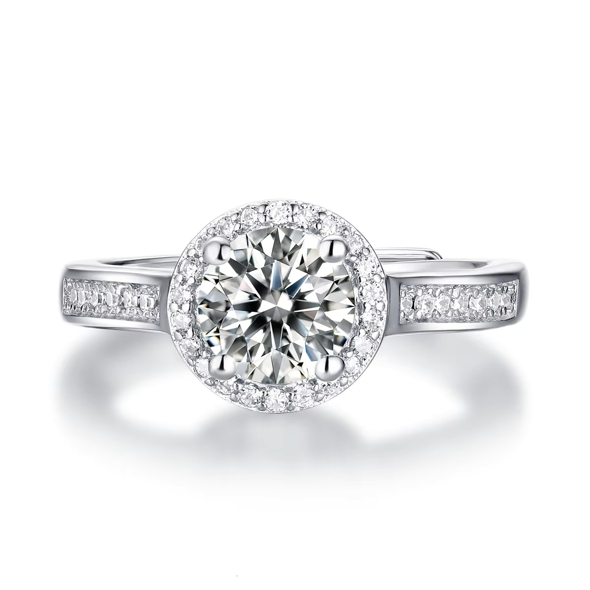 DE Quality Brilliant Moissanite Wedding Size CZ Engagement Suitable for Women oll Sizes S Pure Sier Ring