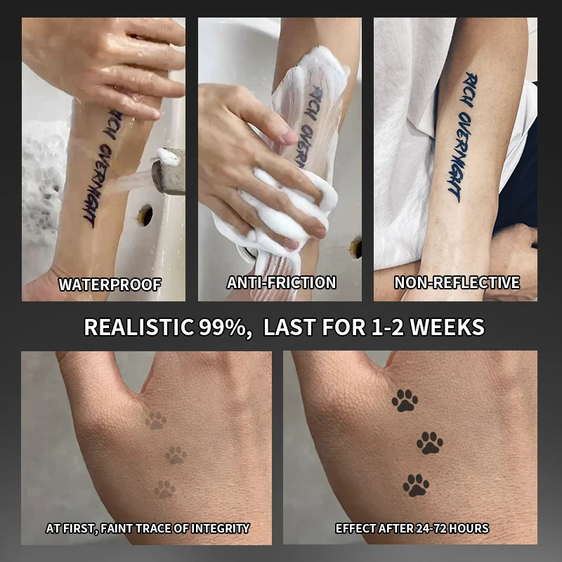 1 black cat waterproof temporary tattoo sticker for one to two weeks used arms and legs 250219