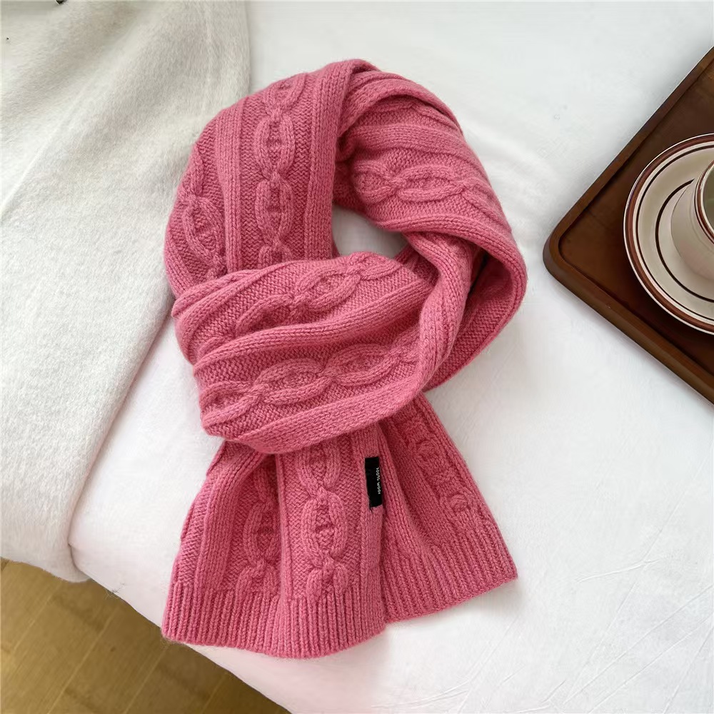 K037 New knitted wool scarf for women in autumn and winter, versatile student scarf, Korean version, high-end, warm, couple gift model