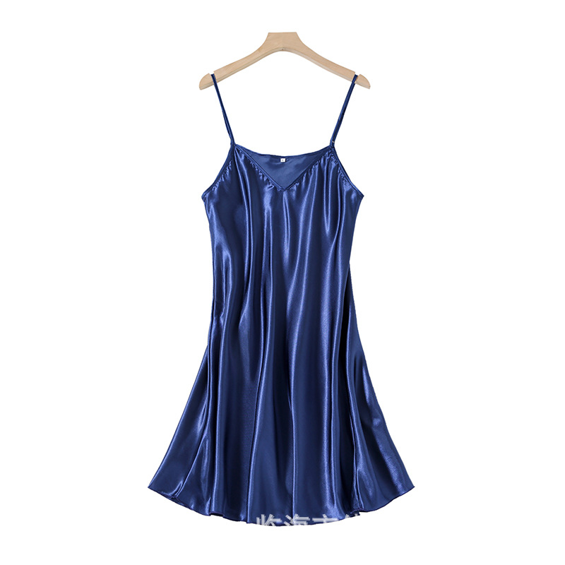 B741-New style pajamas for women in summer thin suspenders imitation silk nightdress sexy ice silk vest ladies bottoming skirt outer wear