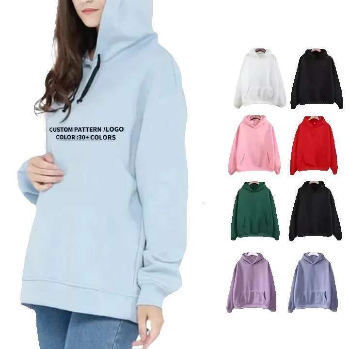 Custom Embroidery Fleece Graphic Women Streetwear High Quality Drop Shoulder Oversized Cotton Pullover Hoodies & Sweatshirt