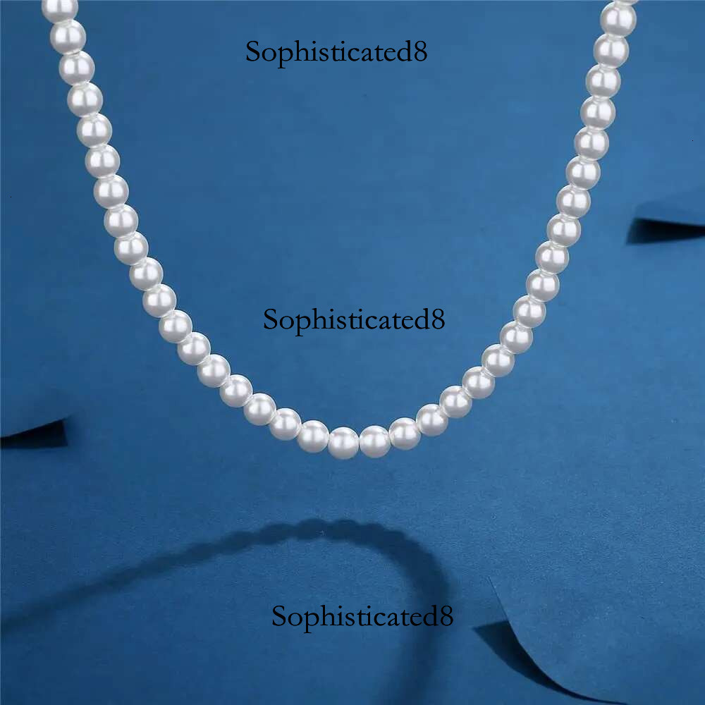 Cool Artificial White Pearl Necklace 1 Pcs Choker Beaded Chain for Men and Women Fashion Jewelry Gift