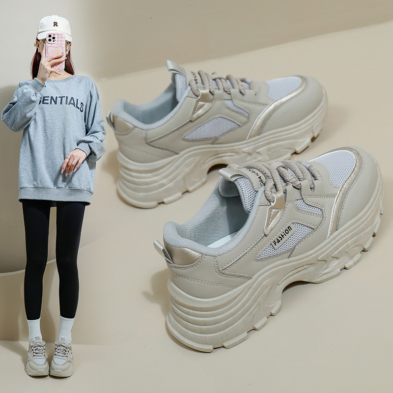 Mesh Breathable White Shoes For Spring And Summer 2025 Designer s New Outdoor Training Running And Height Increasing Casual Shoes