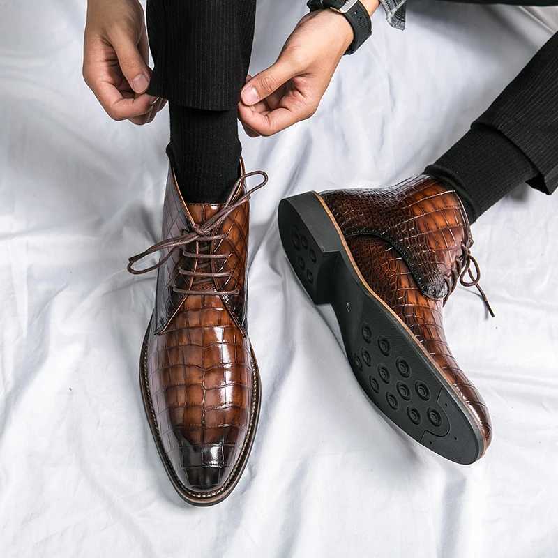 Mens leather designer handmade winter spring luxury wedding boots mens casual Chelsea dress business casual shoes footwear Z250303