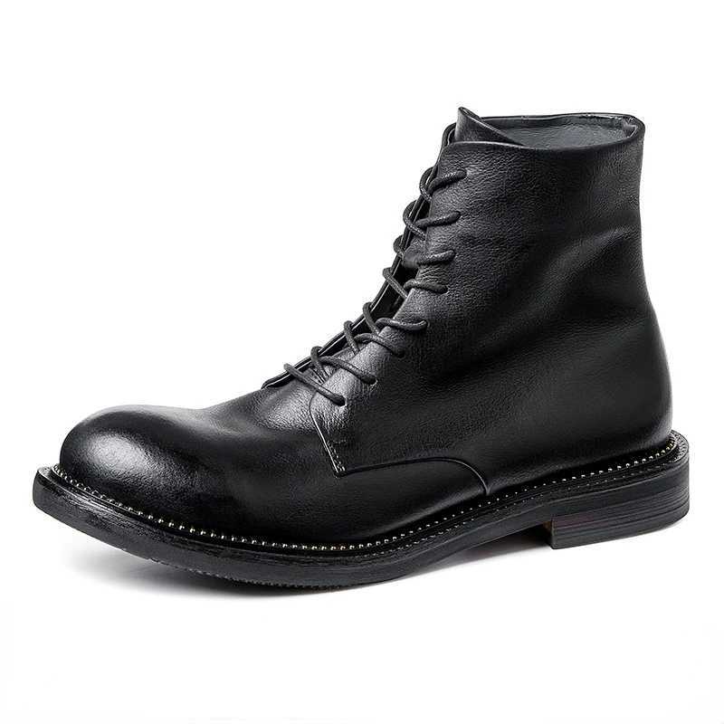 British Trend Mens Ankle Cowboy Boots Luxury Handmade Genuine Leather 2025 Autumn Designer Wedding Ceremony Social Shoes Men Z250303