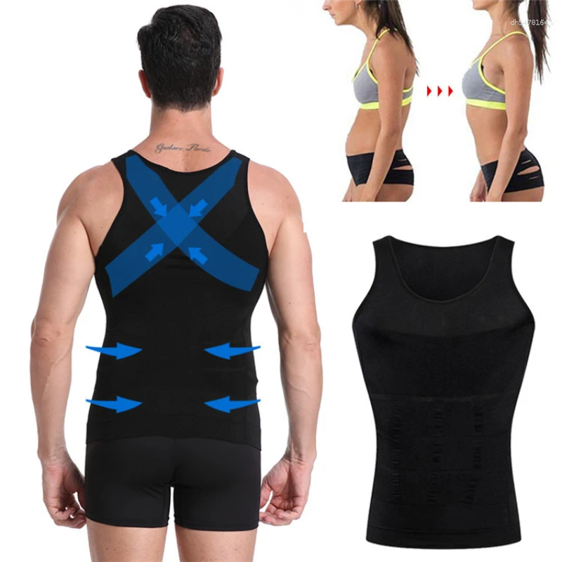 mens body shapers mens slimming shaper vest shirt abs abdomen slim gym workout tummy control compression tank top sleeveless shapewear