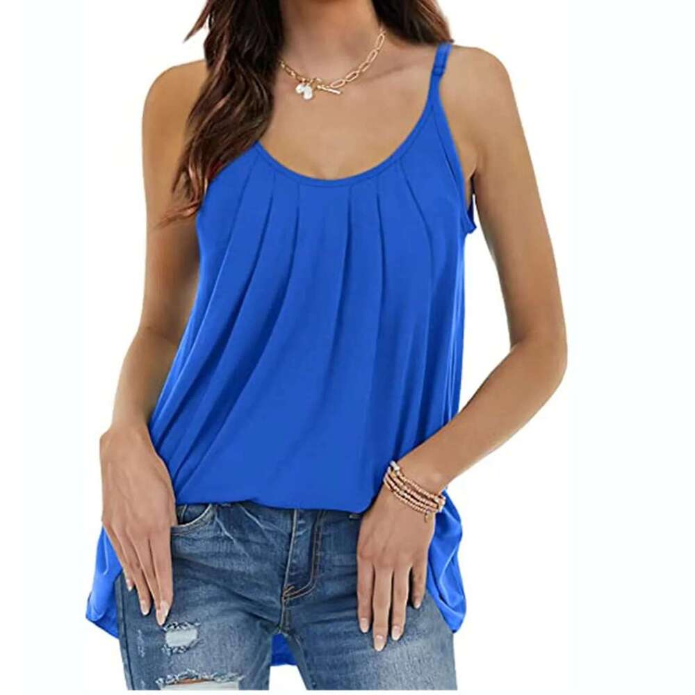 Casual Loose Women Shirts Spaghetti Strap Print Cute Tops Camisole Tee Tank Traf 2025 Mujer Sleeveless T-Shirt