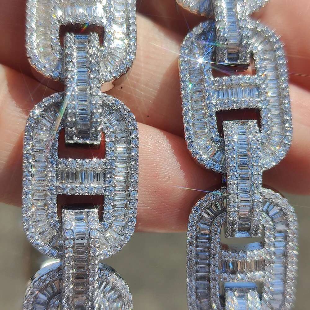 15mm Mens Cuban k Chain Two Stone Iced Out Thick Pig Nose Necklace for Women Bg CZ Hip Hop Jewelry Drop Shipping