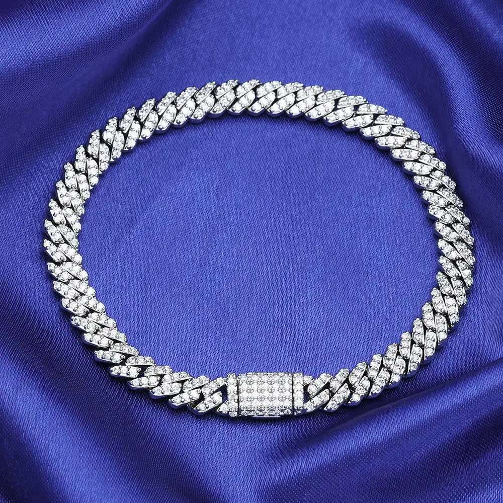 Christmas Gift Women's Customized Iced Sterg Sier 6mm k Chain VVS Moissanite One Row Dia Cuban Necklace