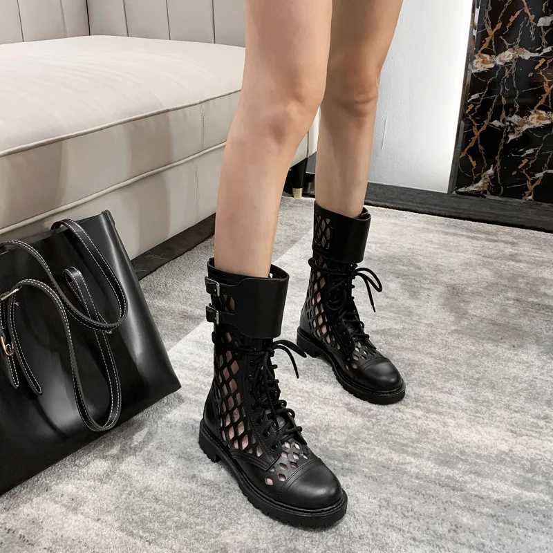 Boots Versatile White Medium Boots Womens Single Boots Breathable Short Boots Z250303