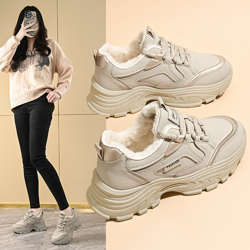 2025 Designer Winter Plush New Dad Shoes Women s Multi Functional Bottom Thick Warm Cotton Outdoor Anti Slip Sports And Leisure Running Shoes
