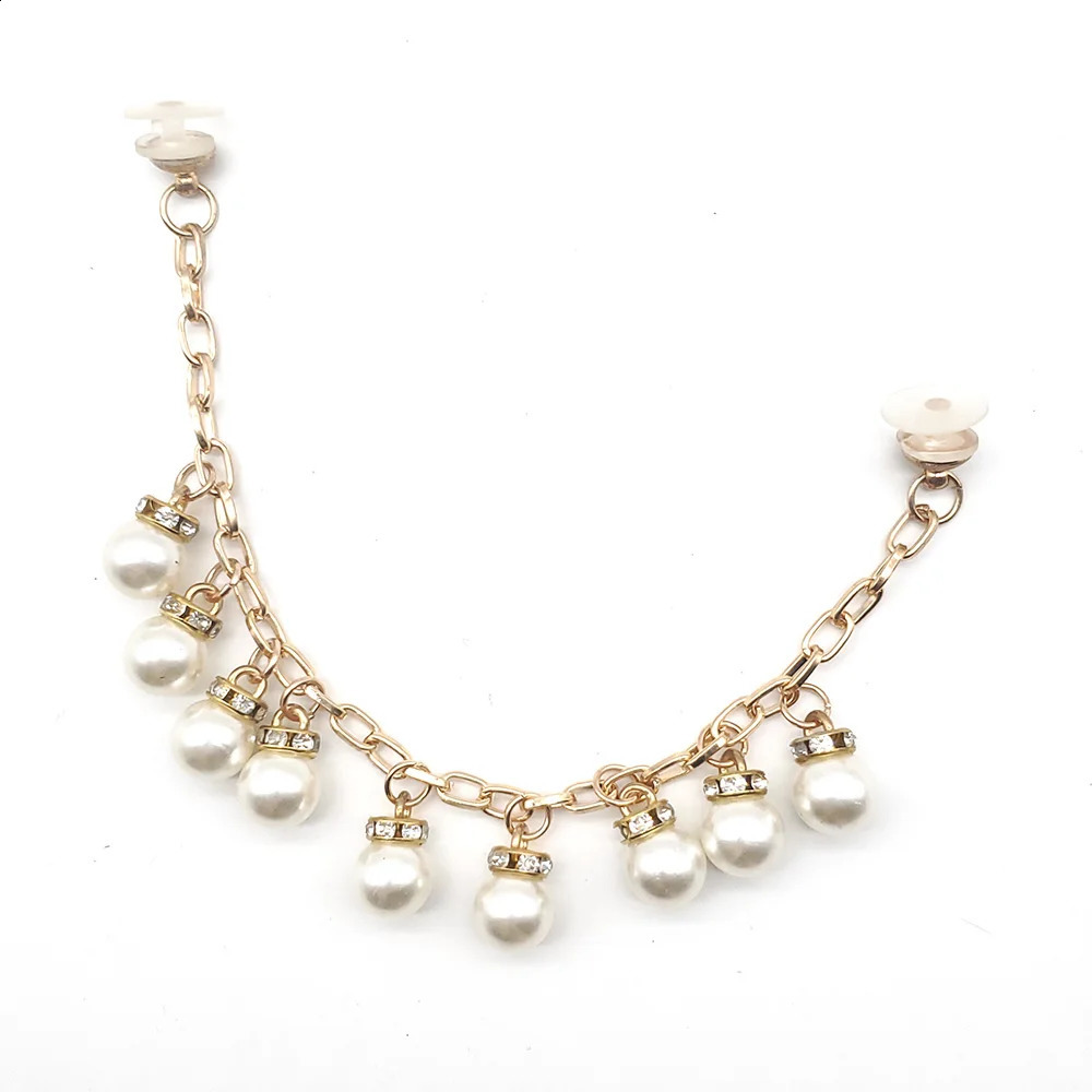 1 piece of metal pearl chain gold diamond set with sandal buckle accessories used for decorating girls gifts 250218