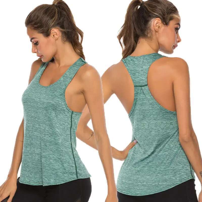 Sleeveless Gym Vest Workout Tops For Women Fiess Jogging Yoga Tank Shirt