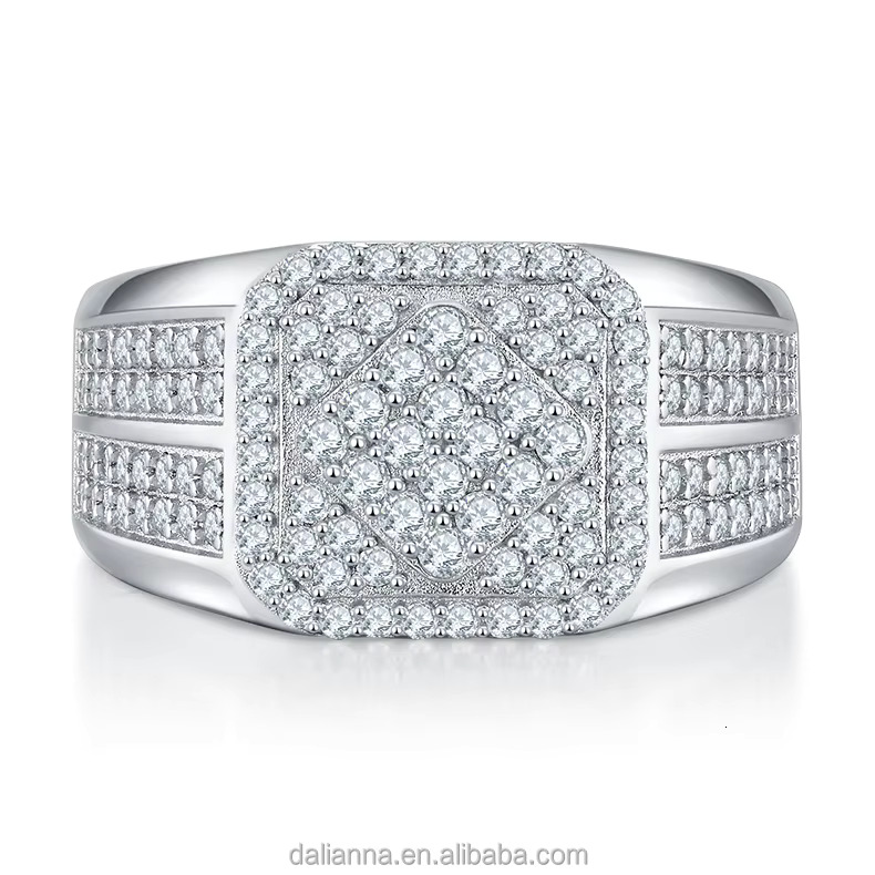 Fashion Jewelry White Gold Plated S Moissanite Eternity Ring