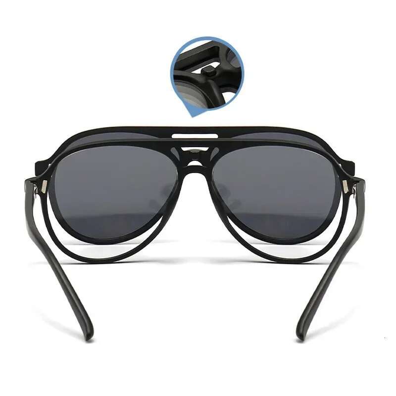 Polygon Magnet Clip Mya Sunglasses 6 in 1 Men Women Glasses Frame Double Beam Custom Prescription Eyewear