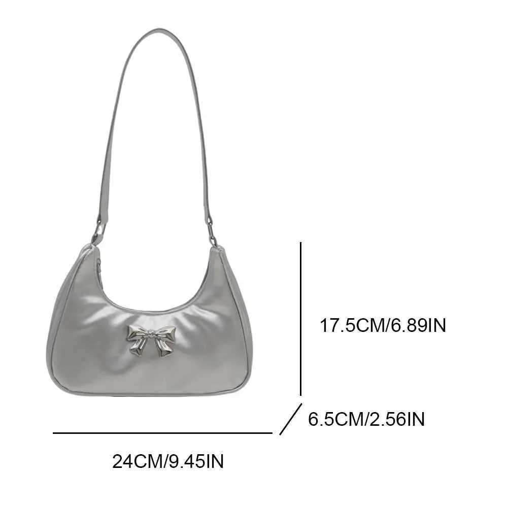Bow Shoulder Bag Y2k Purse for Women Girls 00s 90s Mini Underarm Bag Luxury Handbag Chic Top Handle Hobo Clutch Bag Small Purse Y250303