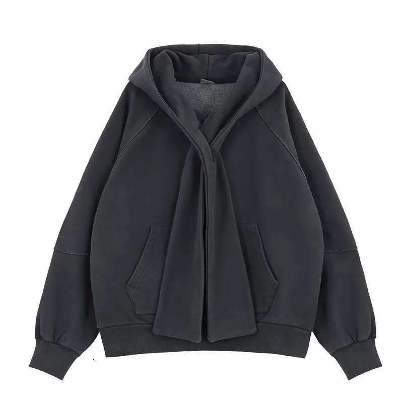 24Aw Cross-Tie Design Shoulder-Slung Hoodie