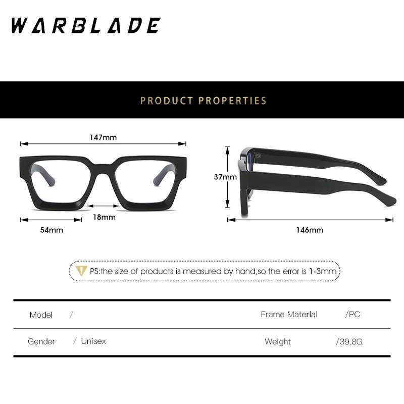 2025 Transparent Computer Frame Women Men Anti Blue Light Square Eyewear Blocking Glasses Optical Spectacle Eyeglass