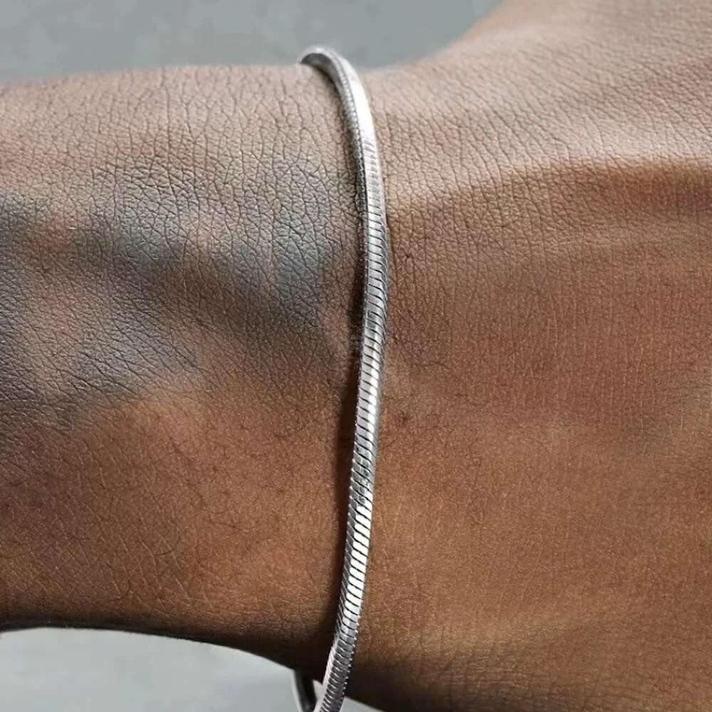 sterg sier 3MM Snake Chain Men Hip Hop Simple Bracelet For Women Fashion Charm Punk Party Jewelry Wholesale
