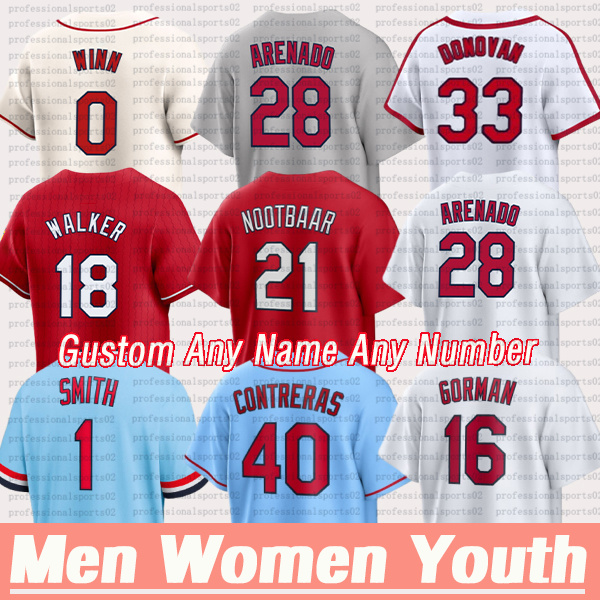 #28 Nolan Arenado Jersey #40 Willson Contreras Cardinales Jersey #21 Lars Nootbaar Nolan Gorman Masyn Winn Alec Burleson Luken Baker Custom City Baseball Jerseys