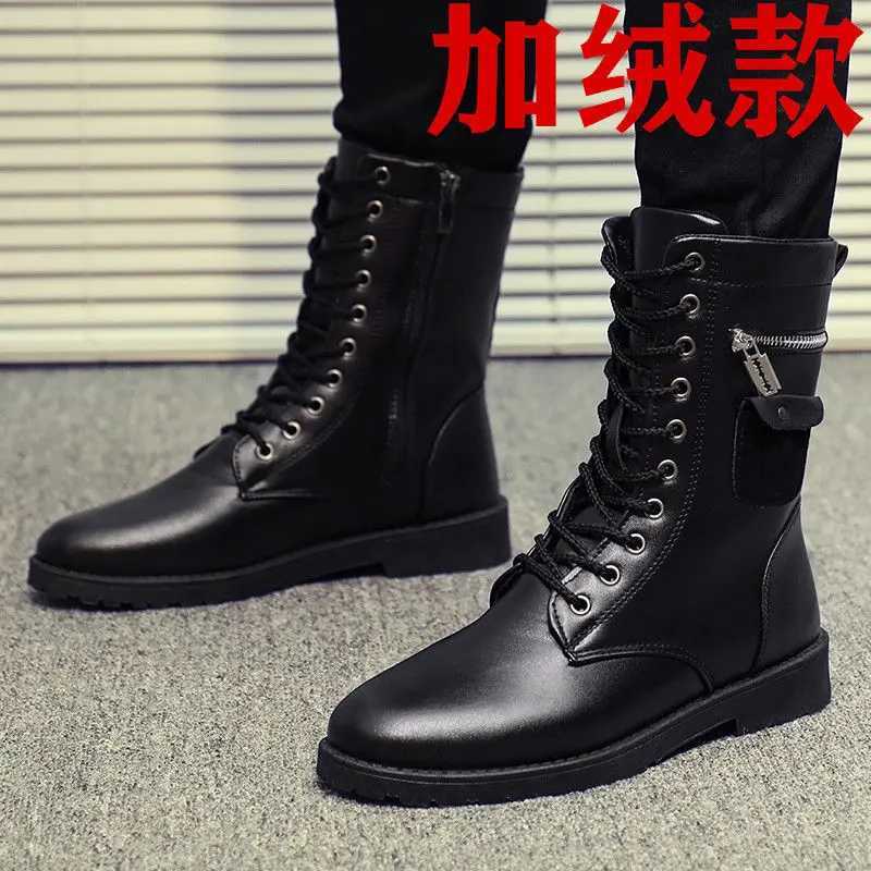 2023 Mens Platform Boots Thick Bottom Lace Mens Boots Autumn Spring Womens Couple Boots Z250303